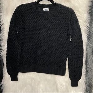 old navy black knit sweater basic size xs